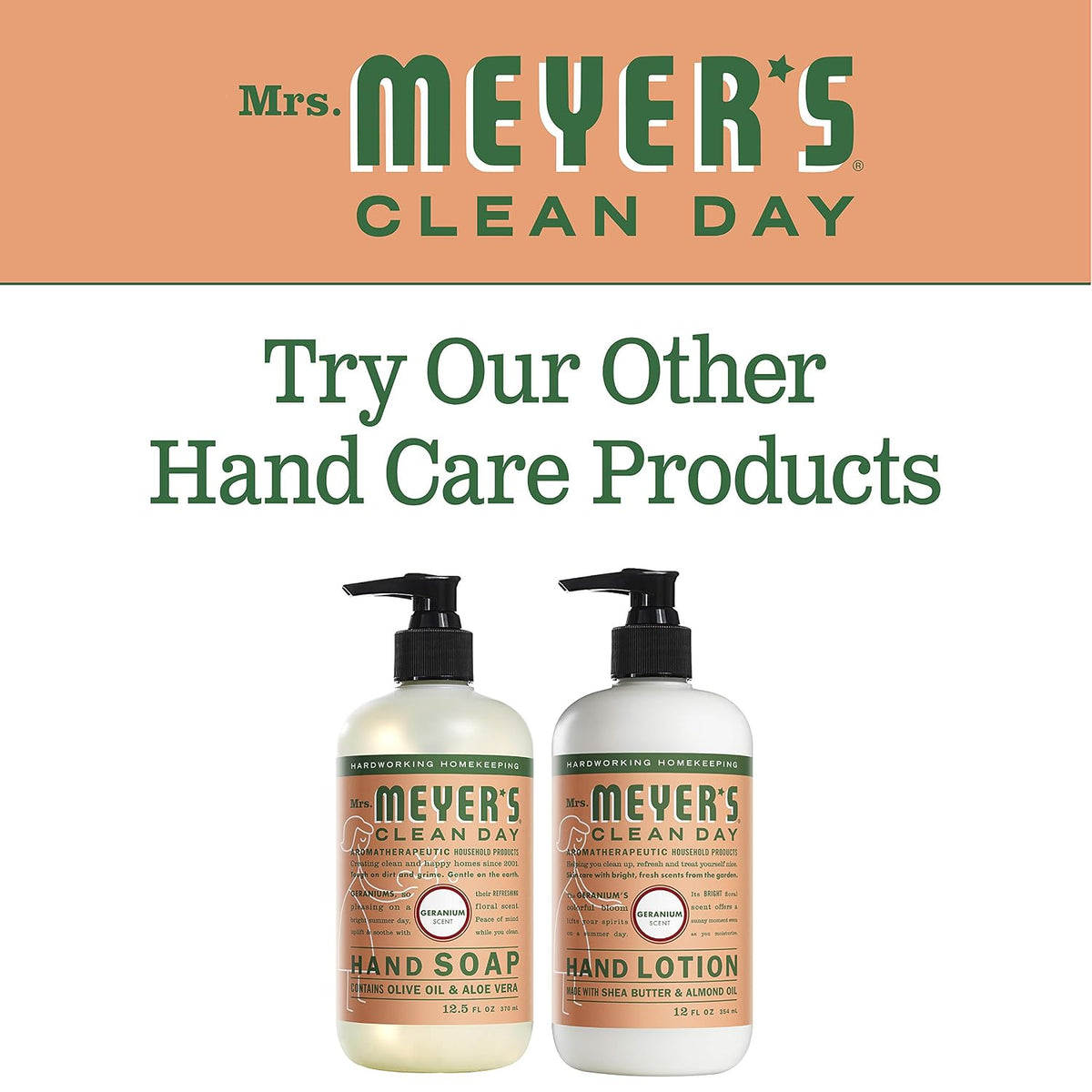 Mrs Meyers Hand Soap Geranium 12.5 Ounce Pump (370Ml) (3 Pack)
