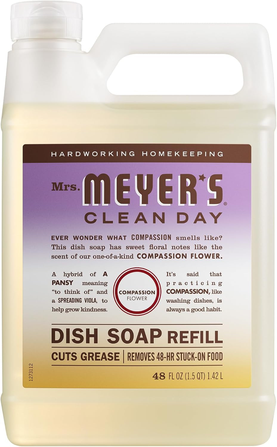 CLEAN DAY Liquid Dish Soap Refill, Compassion Flower, Packaging May Vary, 48 Fl. Oz