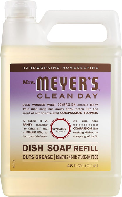 CLEAN DAY Liquid Dish Soap Refill, Compassion Flower, Packaging May Vary, 48 Fl. Oz