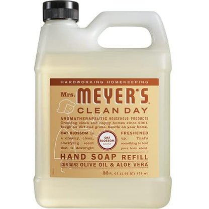 Meyers Mrs Clean Day Liquid Hand Soap Refill Variety Pack, 1 Rain Water, 1 Oat Blossom, 1 Plum Berry, 33 FL OZ (3 CT)